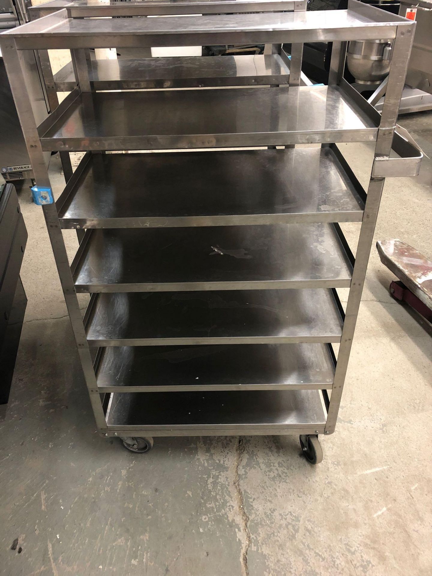 Seven tier stainless steel cart with handle