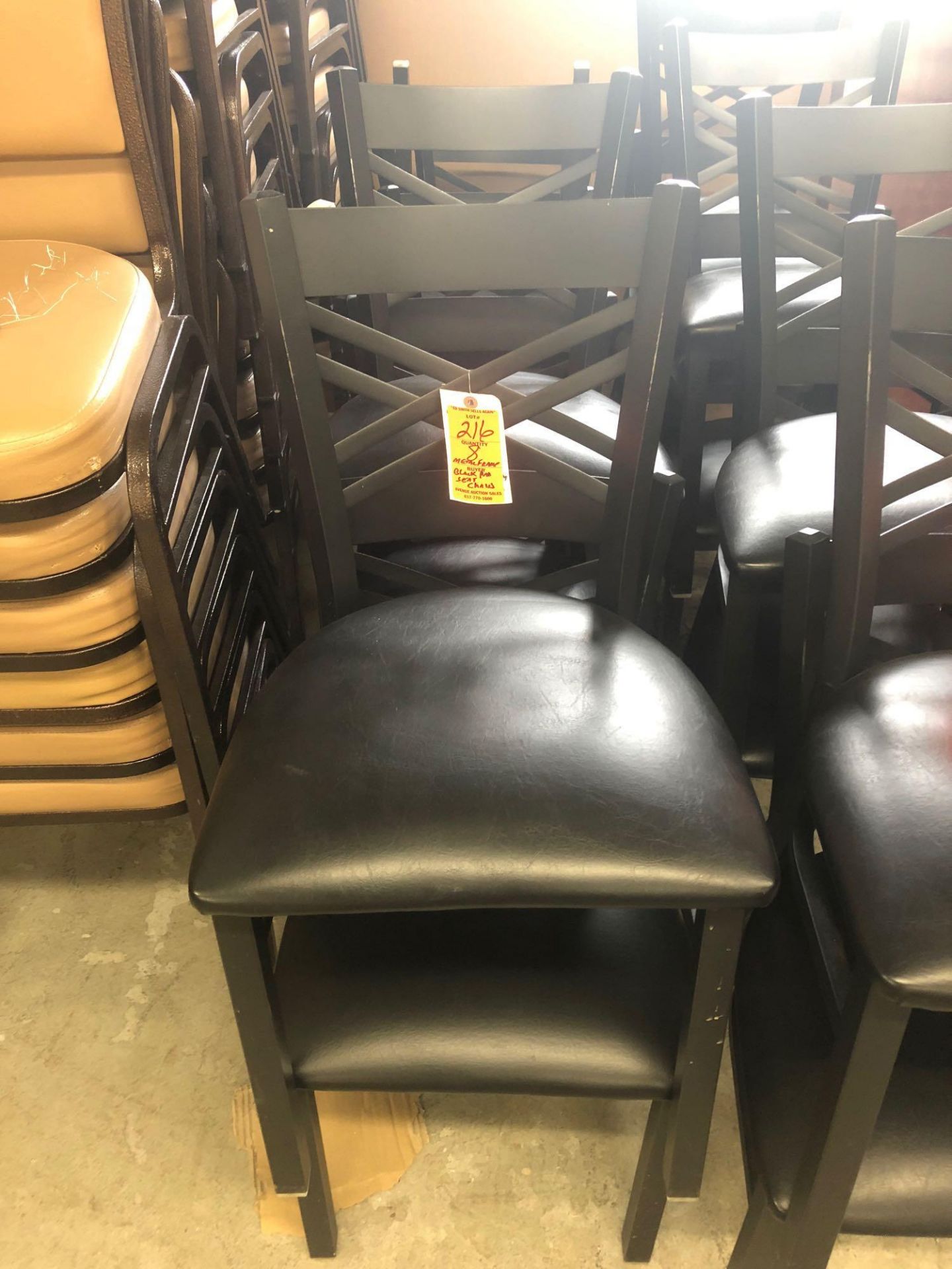 Metal frame chairs with black pad