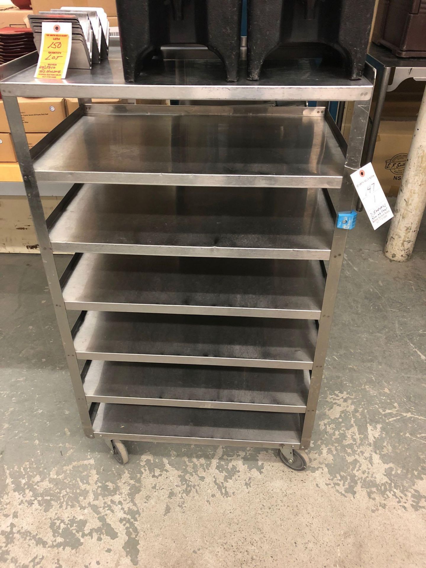 Seven tier stainless steel cart