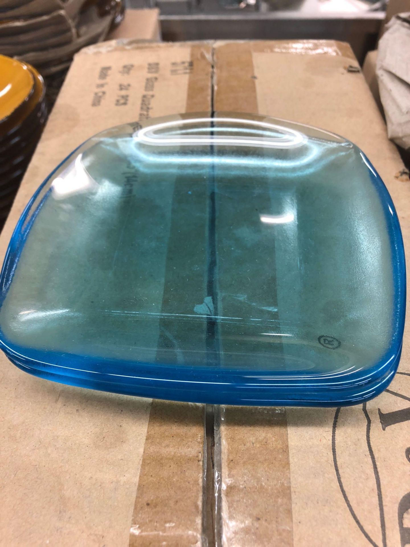 5 1/2 inch glass aqua marine Dish - Image 2 of 2