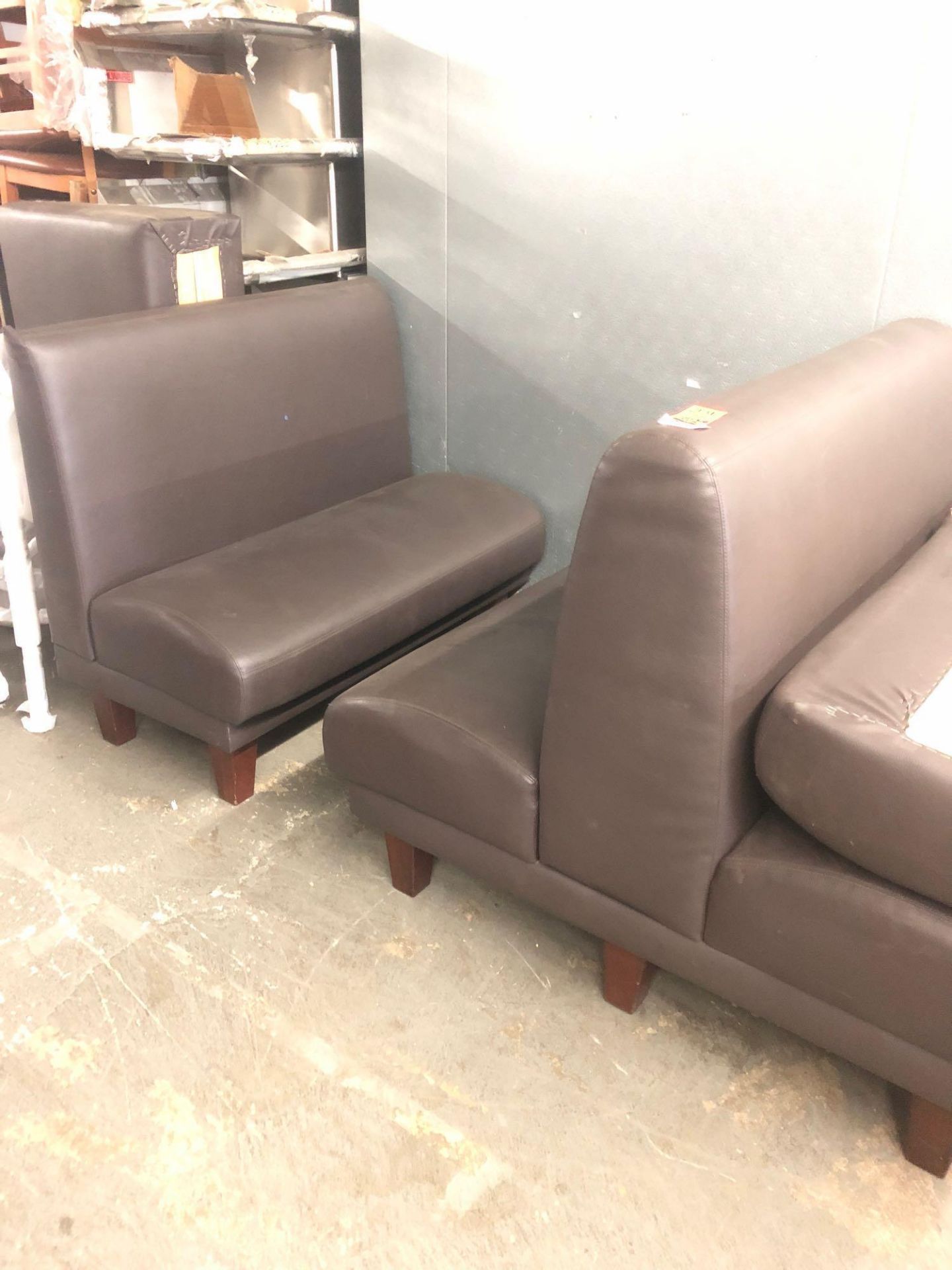 Lot brown padded booths - Image 2 of 3