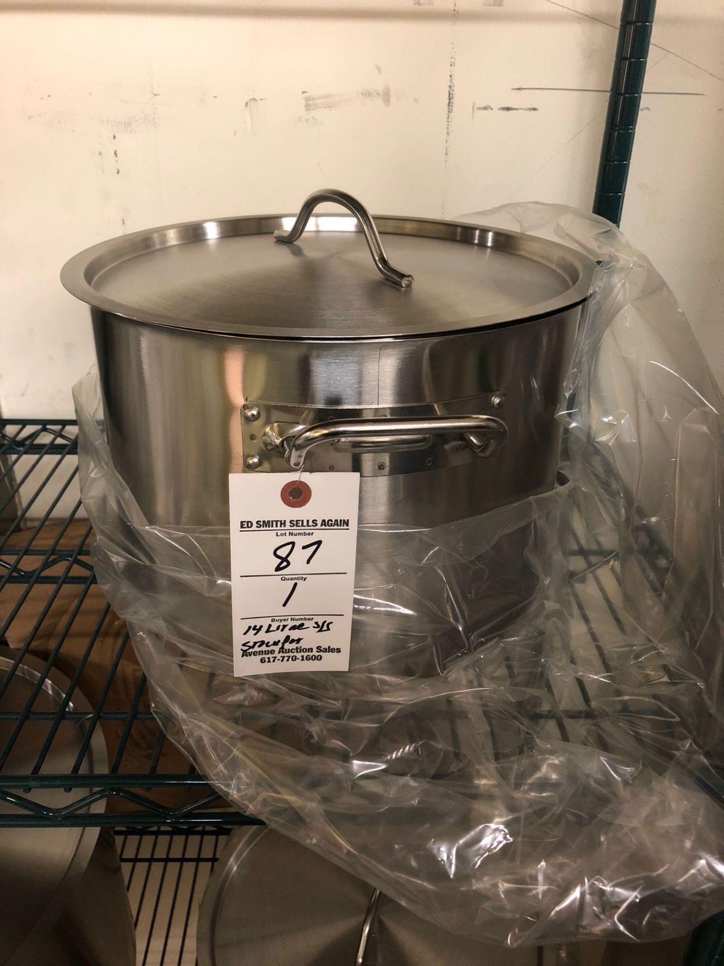 14 L stainless steel stockpot with cover