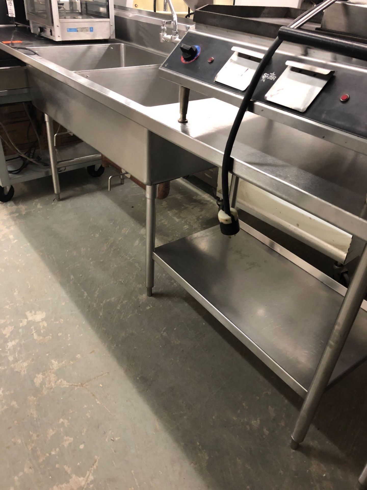 100” x 31” all stainless two compartment sink