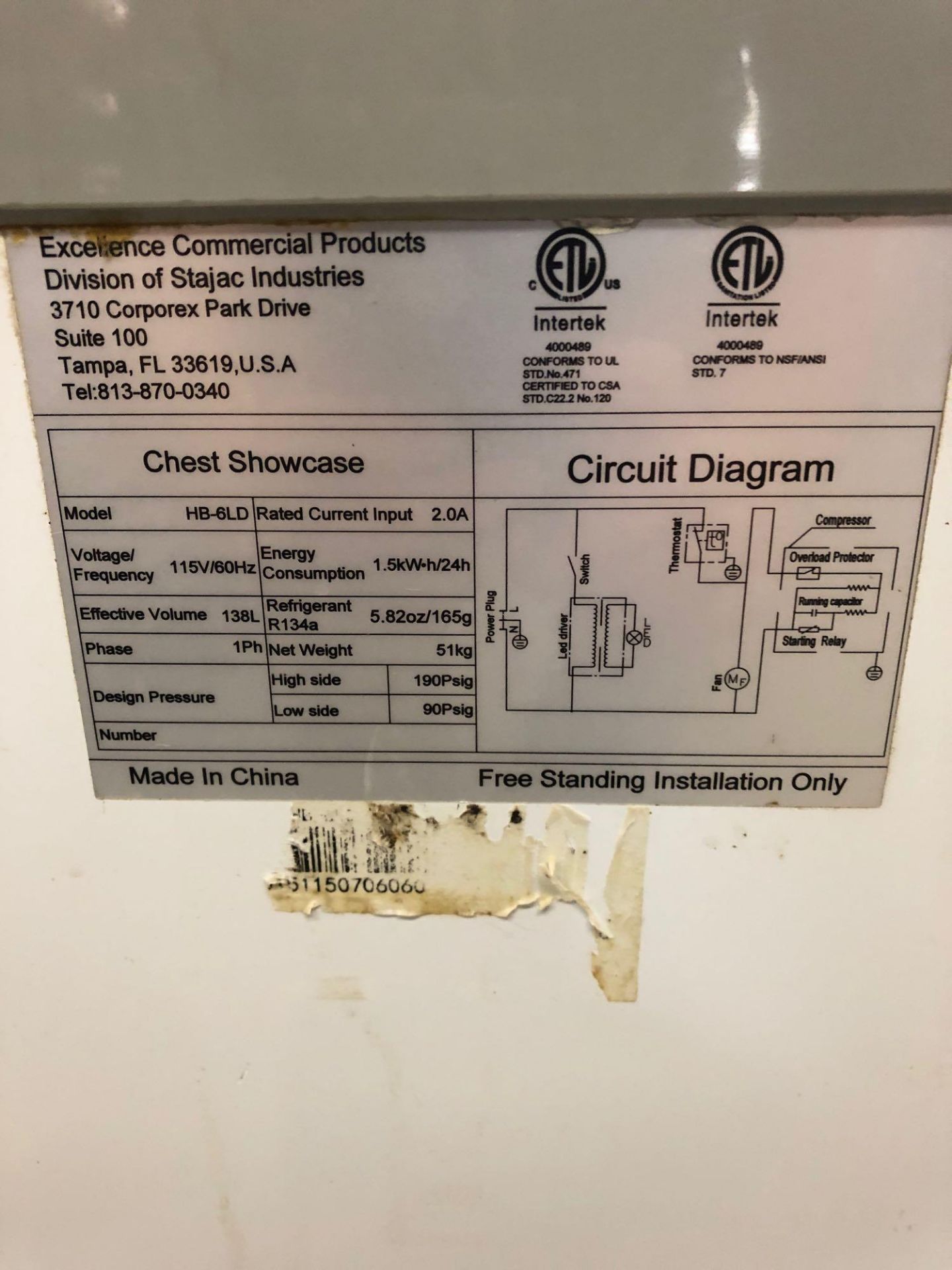 Excellence model HP 6LD ice cream freezer with glass shield - Image 3 of 3