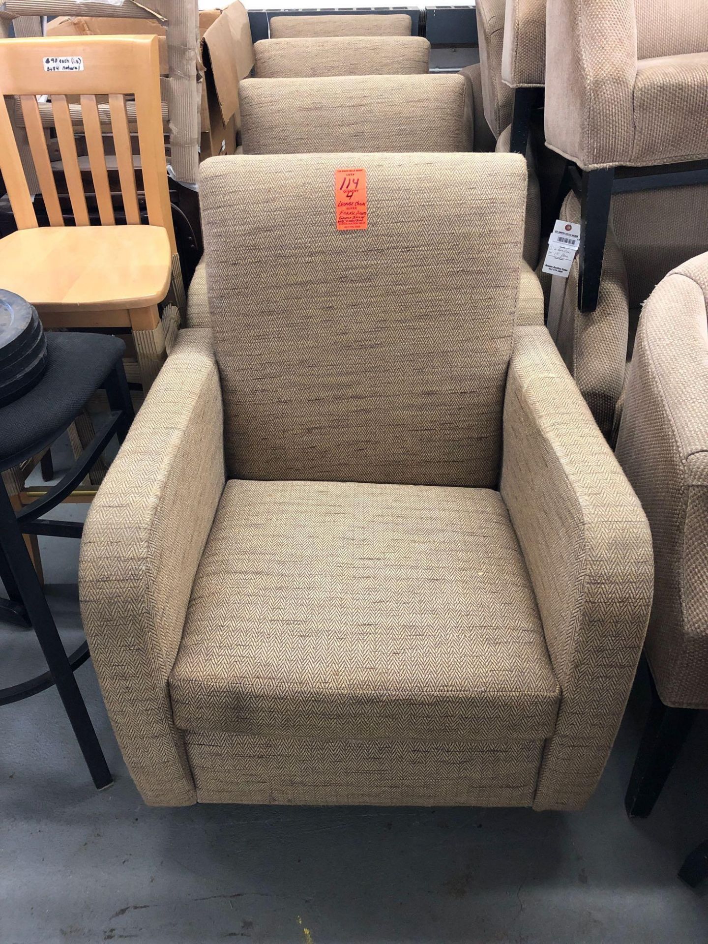 Fabric lounge chairs