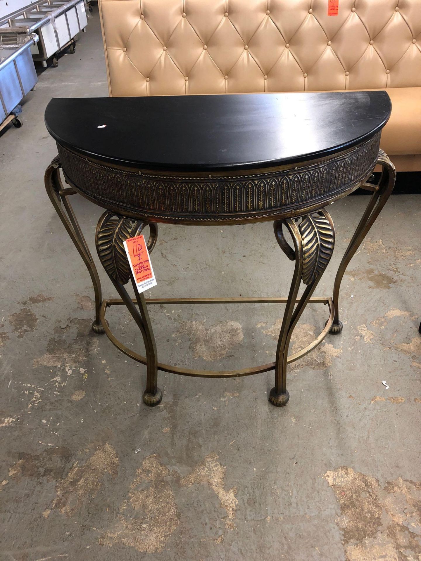 Wood top end table with iron frame