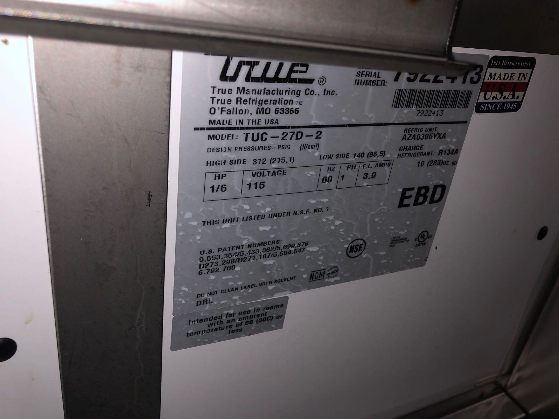 True 27 inch work top refrigerator with drawers - Image 2 of 3