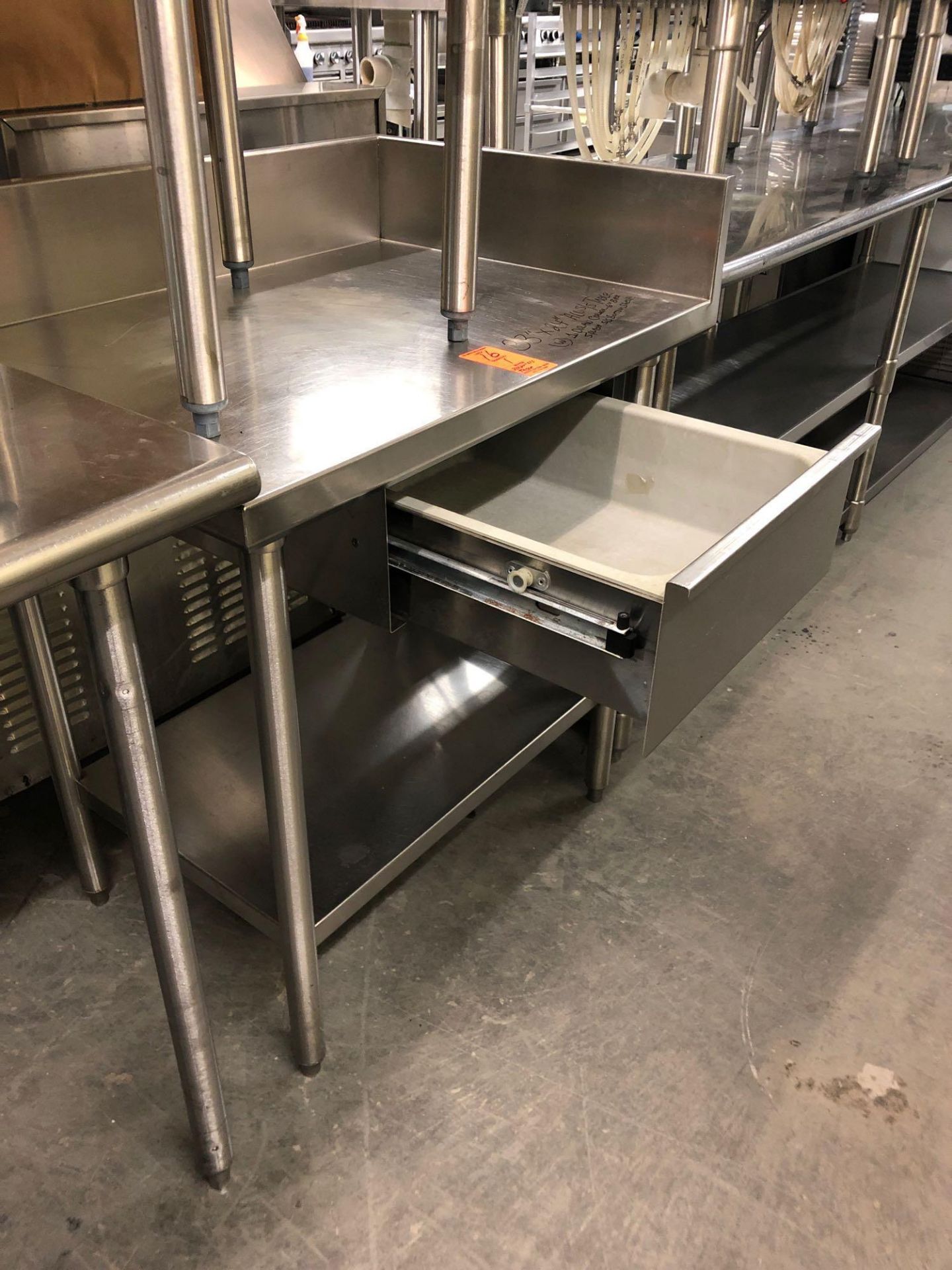33” x 24” all stainless steel table with drawer and backsplash - Image 2 of 2