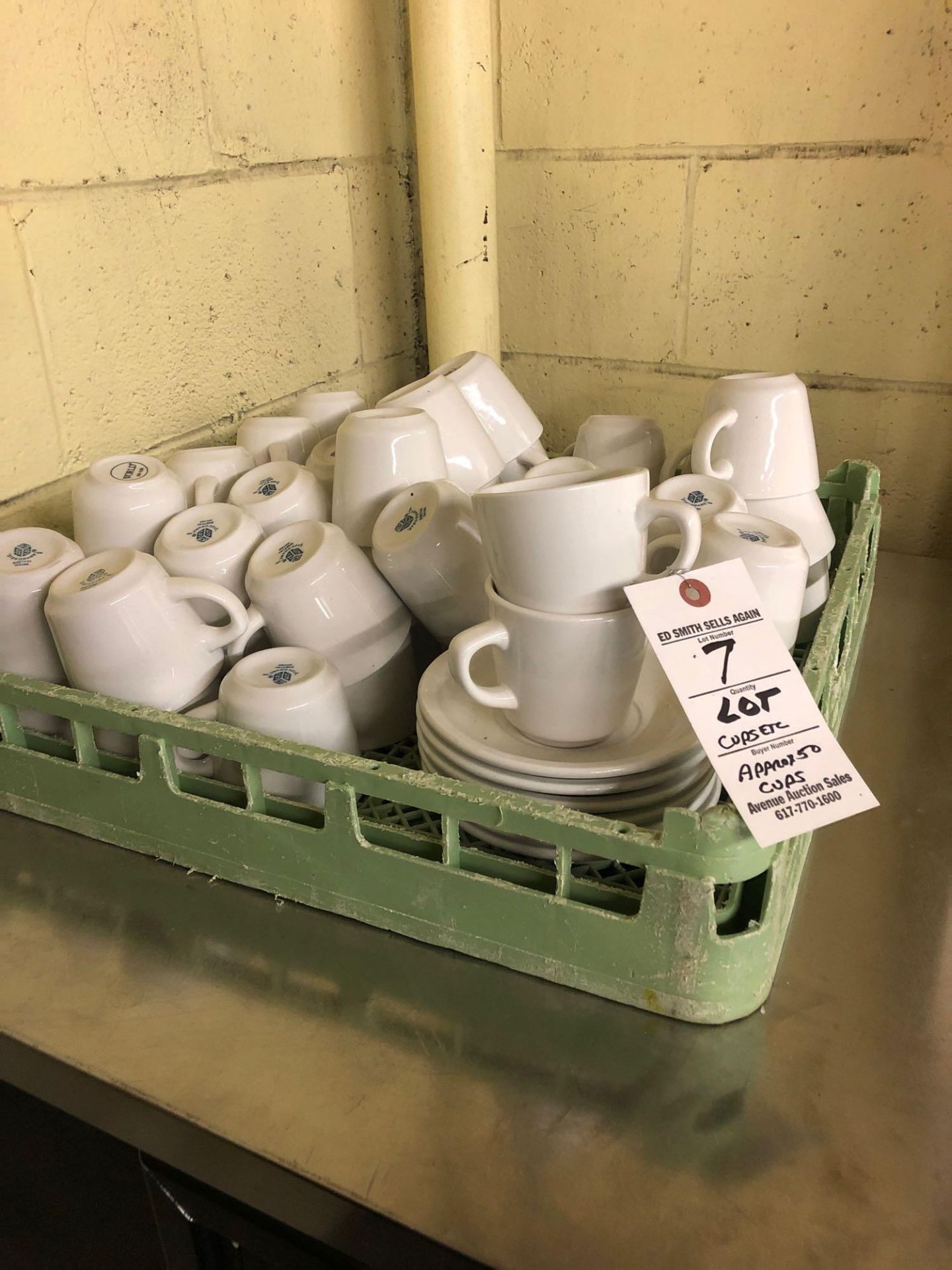 Lot white coffee cups