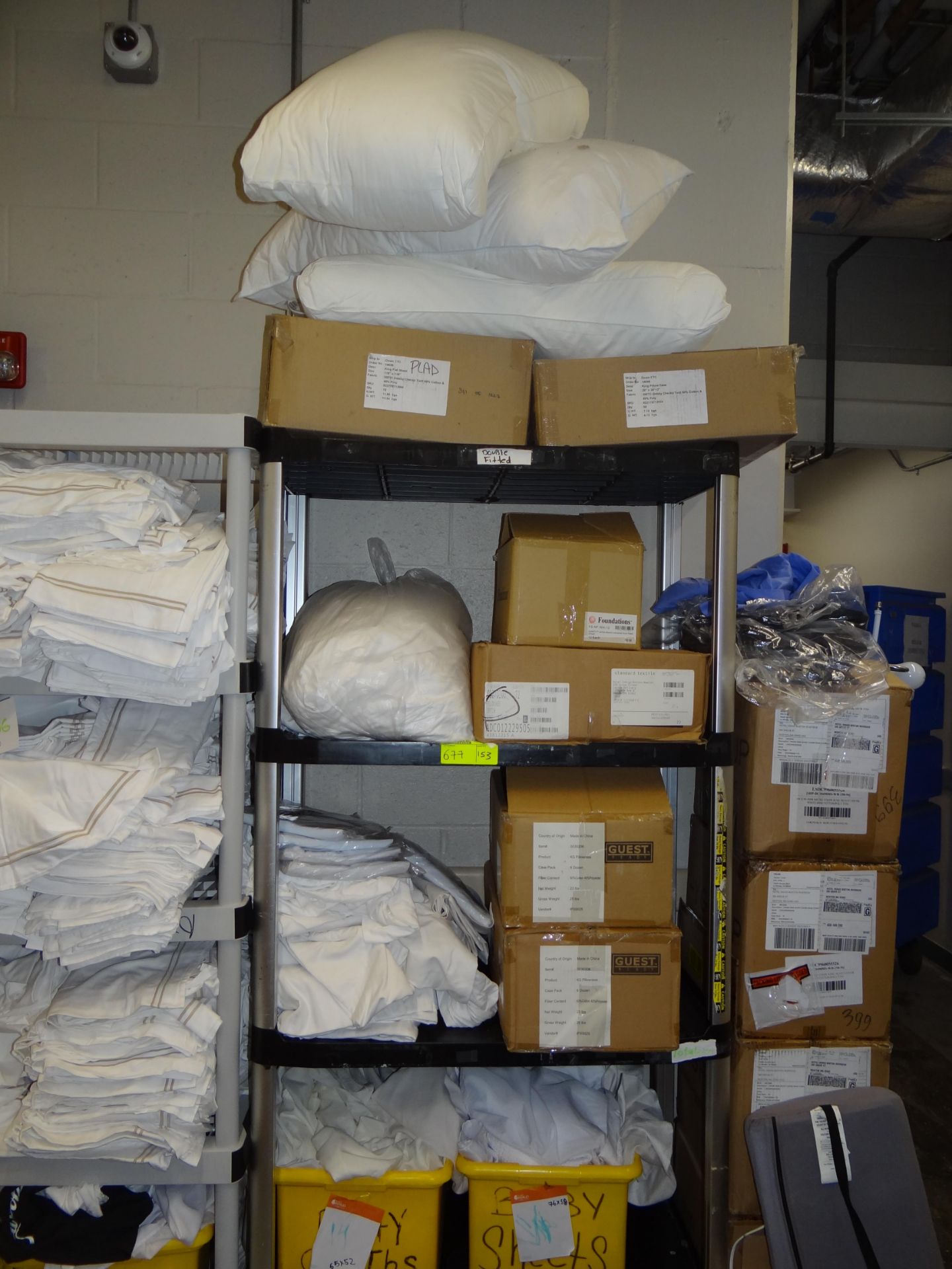 ( 1) Lot Asst'd Sheets, Pillow Cases - New In Box, Pillows.