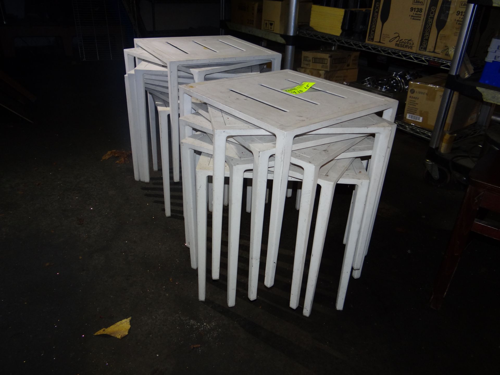 (15) Stackable Tables. 18" X 18".