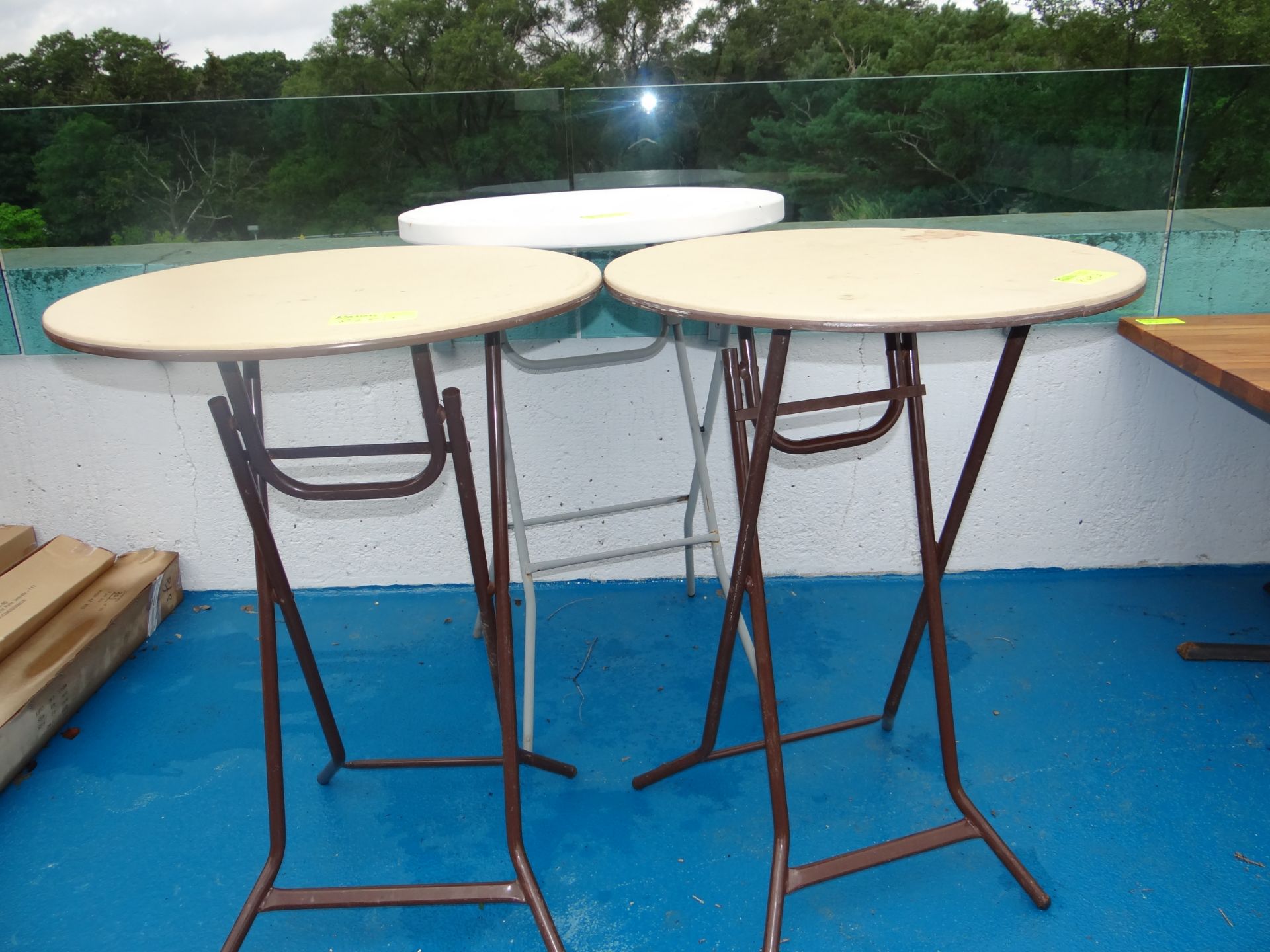 (3) MityliteTilt Top Cocktail Tables. 30" X 42" H.