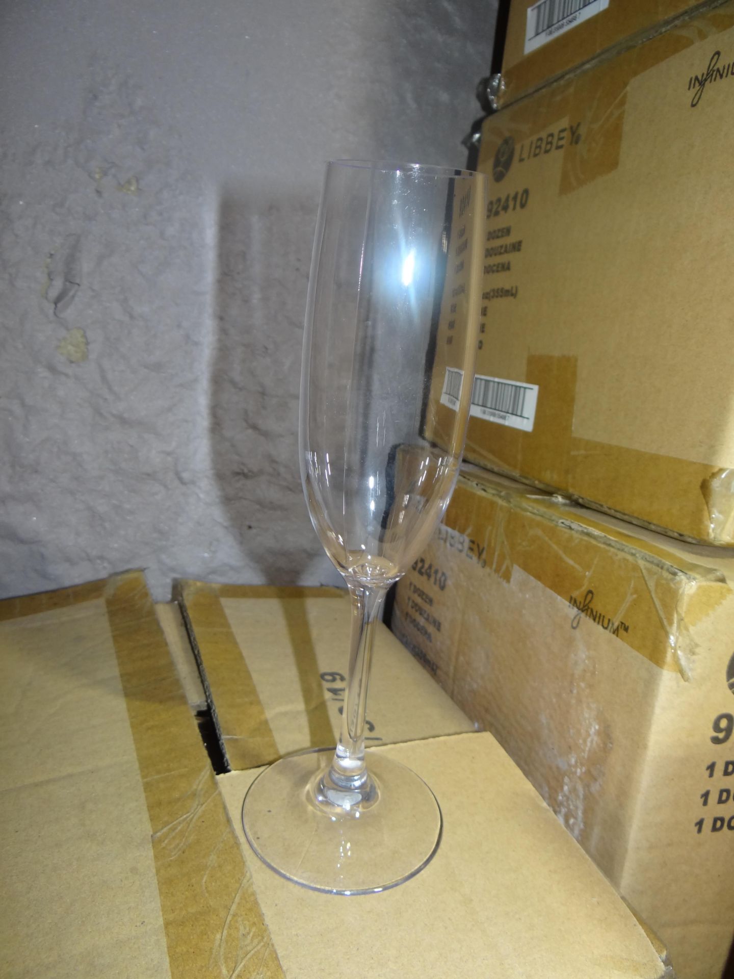 (48) Libbey 92415 6.5 oz. Flute Glass. 4 Cases, 12 Per Case. New In Box.