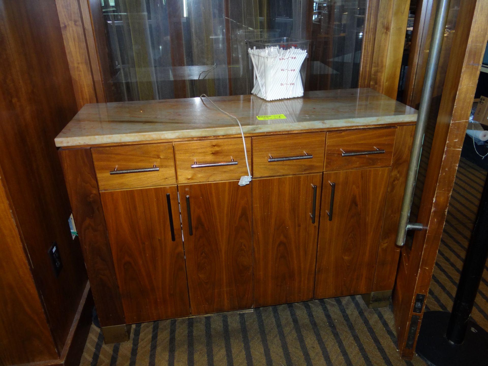 (1) Hutch With Solid Marble Top. 50" X 18"