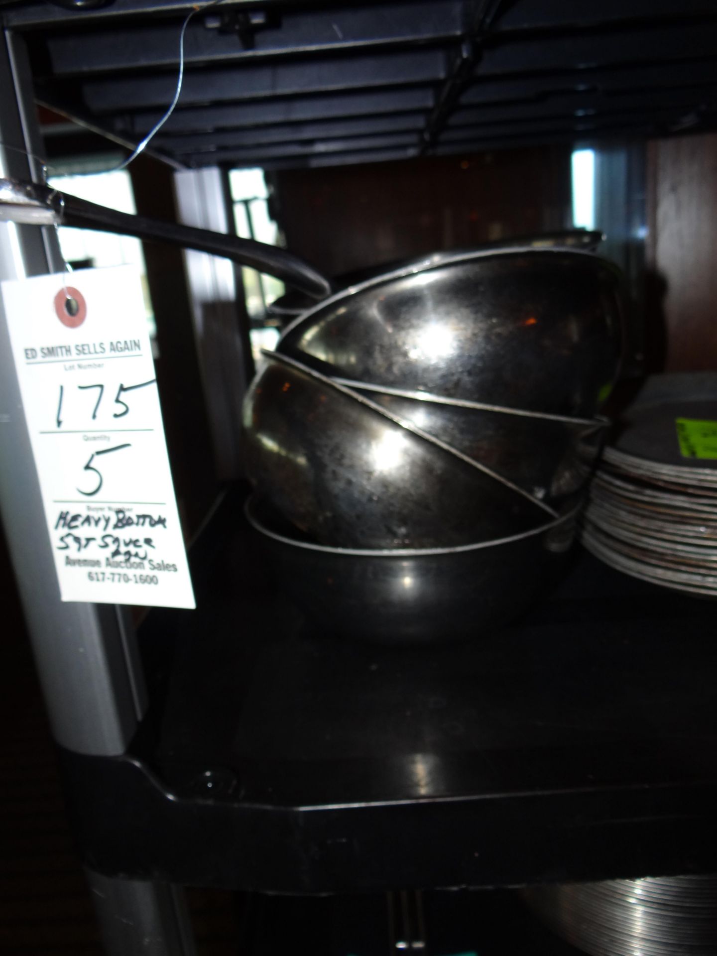 (5) Heavy Bottom 5 Quart Sauce Pans