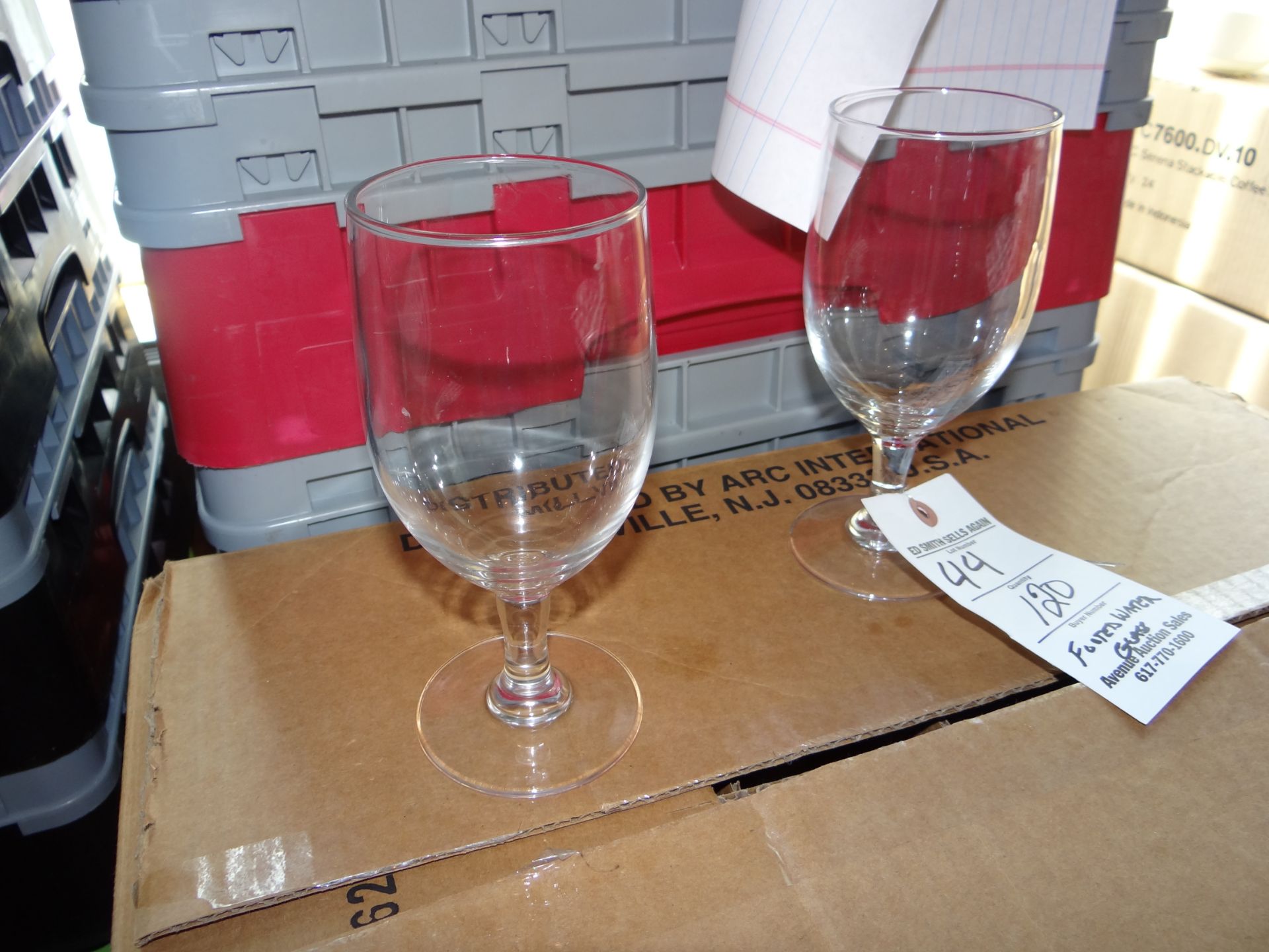 (120) Footed Water Glasses - Racks Not Included