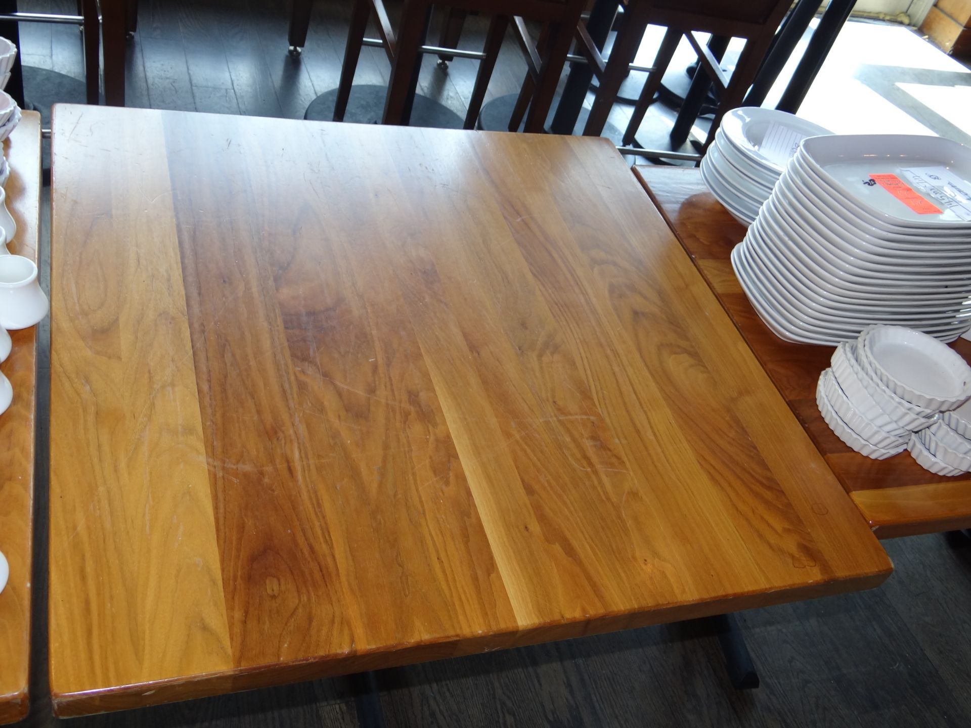 (3) 36" X 36" Solid Cherry Wood Tables with Base