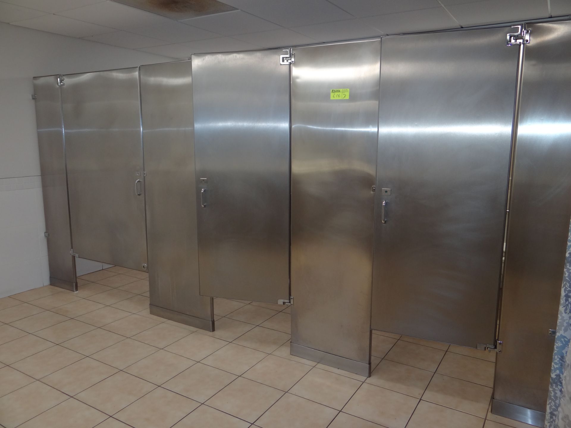 (3) Stainless Steel Restroom Partitions.