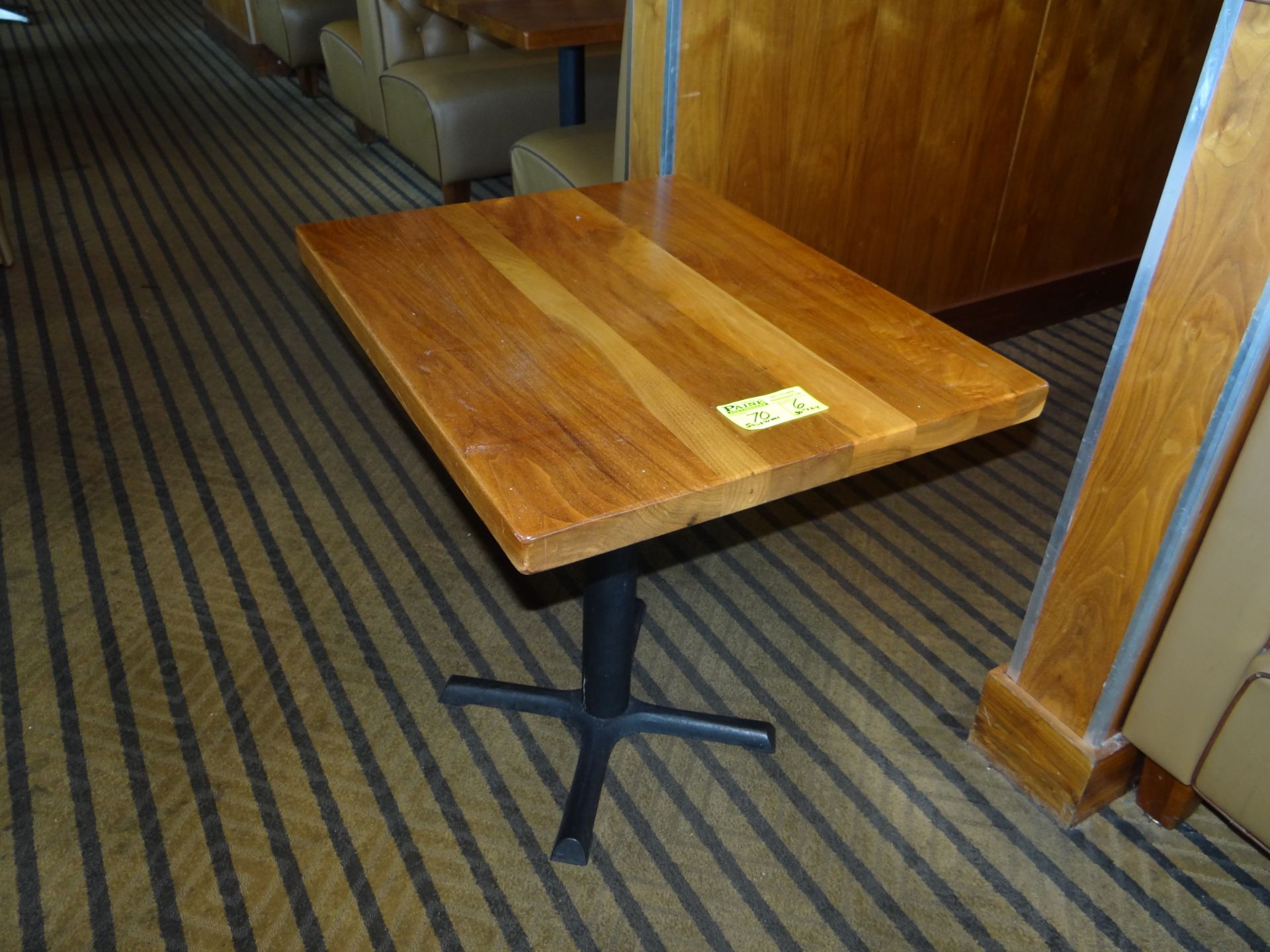 (6) 30" x 24" Solid Cherry Wood Tables With Base