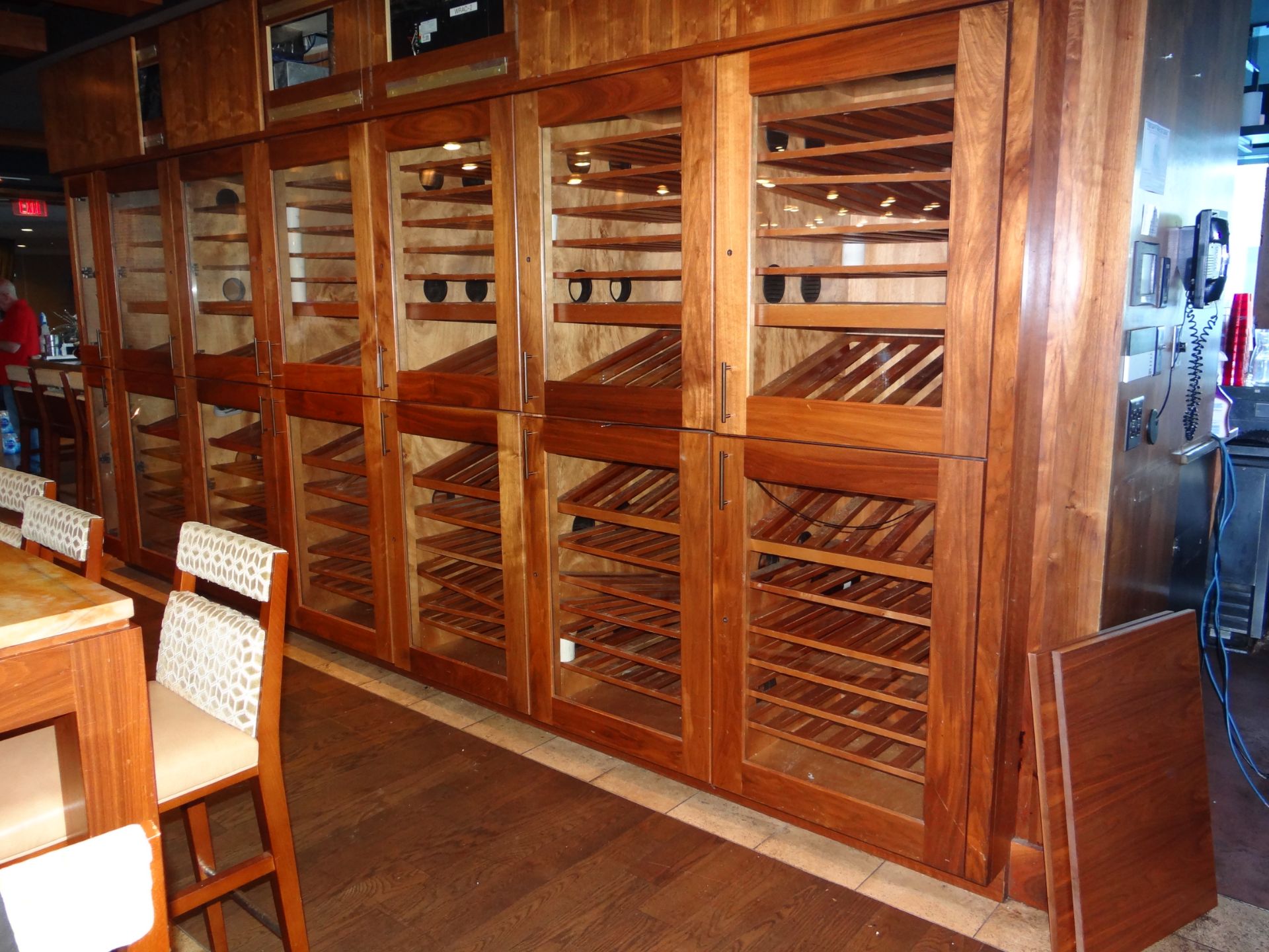 (1) 12 Glass Door Wine Locker With A 2-Door Cigar Humidor With 2 Air Handlers.16' 4" X 7'.