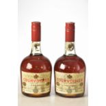 Cognac Courvoisier 3 star Luxe 24 fl oz 70% proof 1950's bottling 2 bts Inherited by the present own