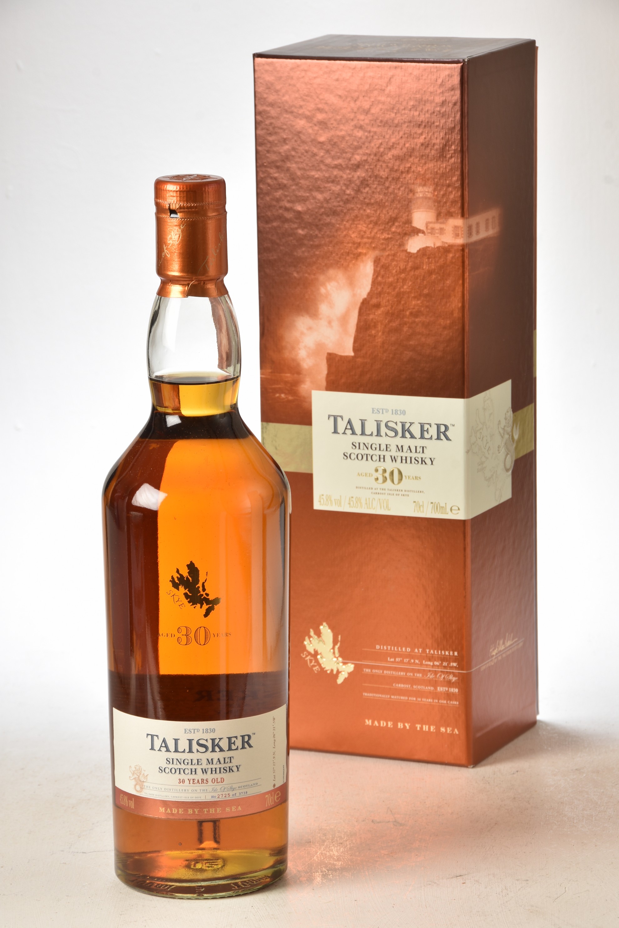 Talisker 30 Years Old 2015 release 70Cl 45.8% Vol 1 bt IN BOND Bottle No. 2725 of 3738