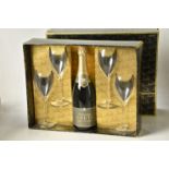 Champagne Deutz Classic 3 bts with 4 Crystal Stems, Gift Boxed