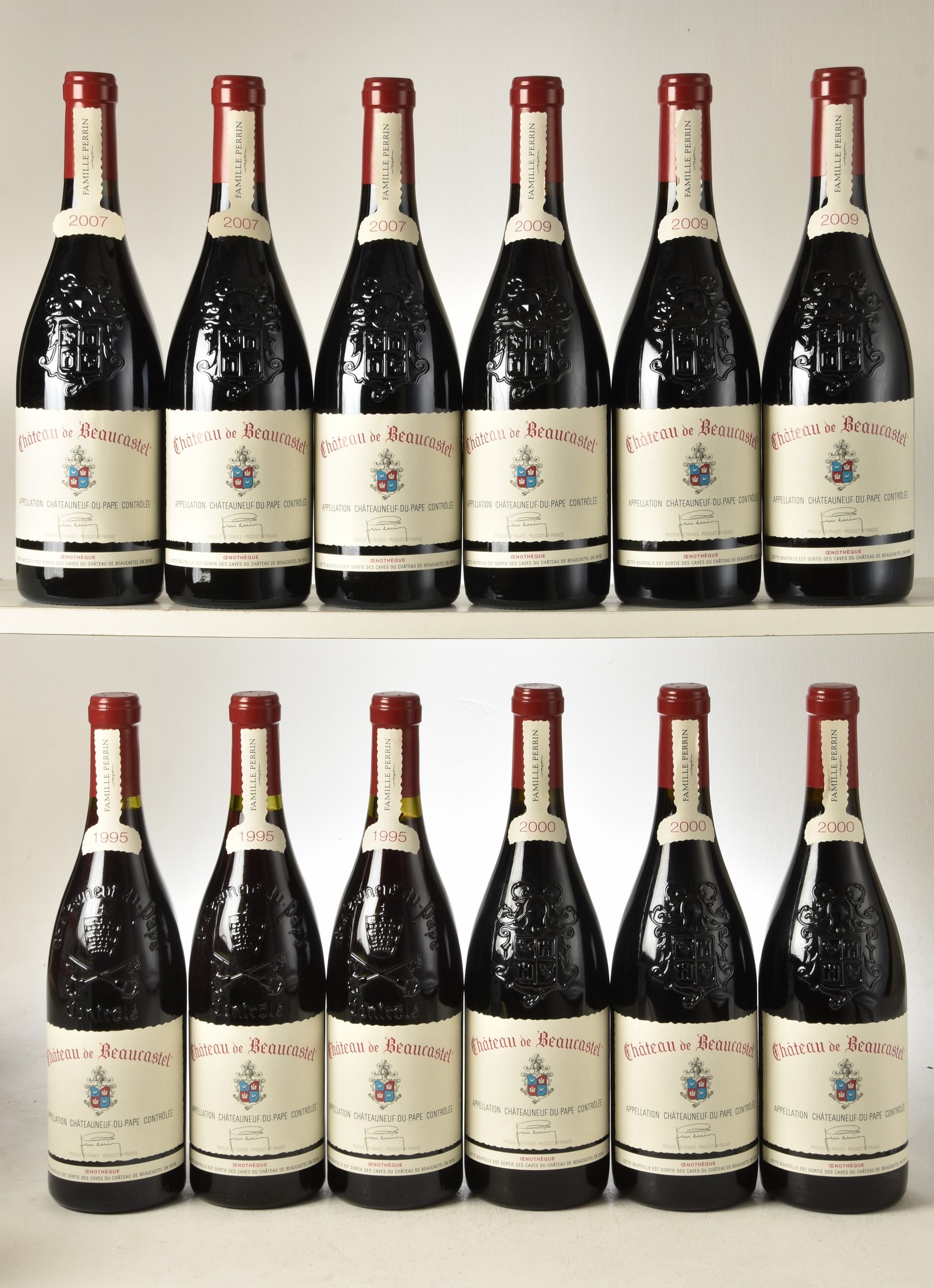 Chateauneuf du Pape Oenotheque Collection 1995 2000 2007 2009 12 bts OWC IN BOND