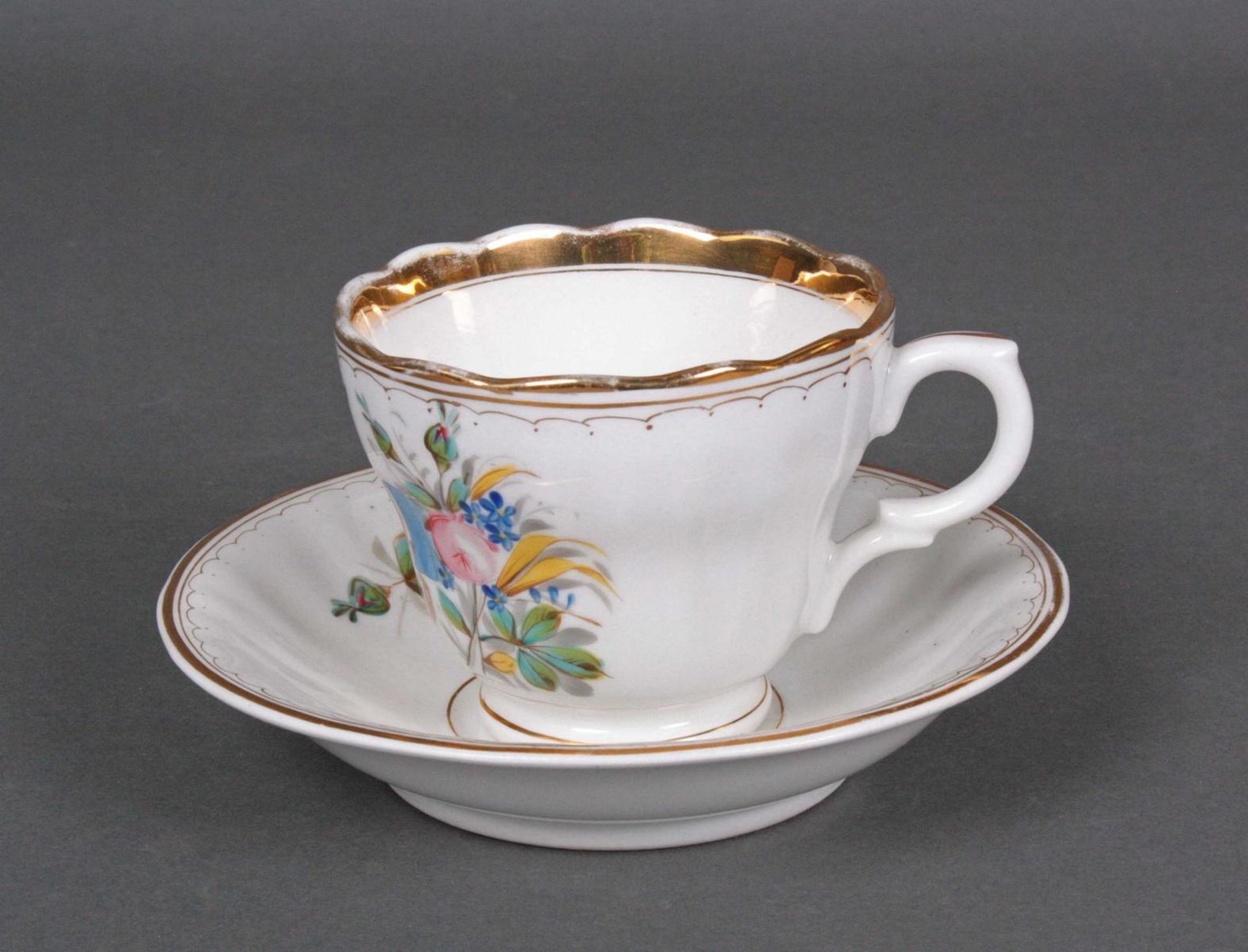 KPM Biedermeier Gedenktasse mit Untertasse - Image 2 of 4