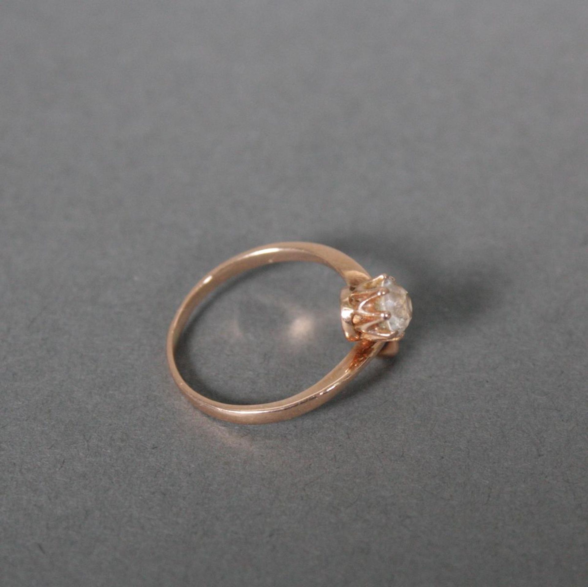 Ring mit Zirkonia, 14 Karat Gelbgold - Image 2 of 4