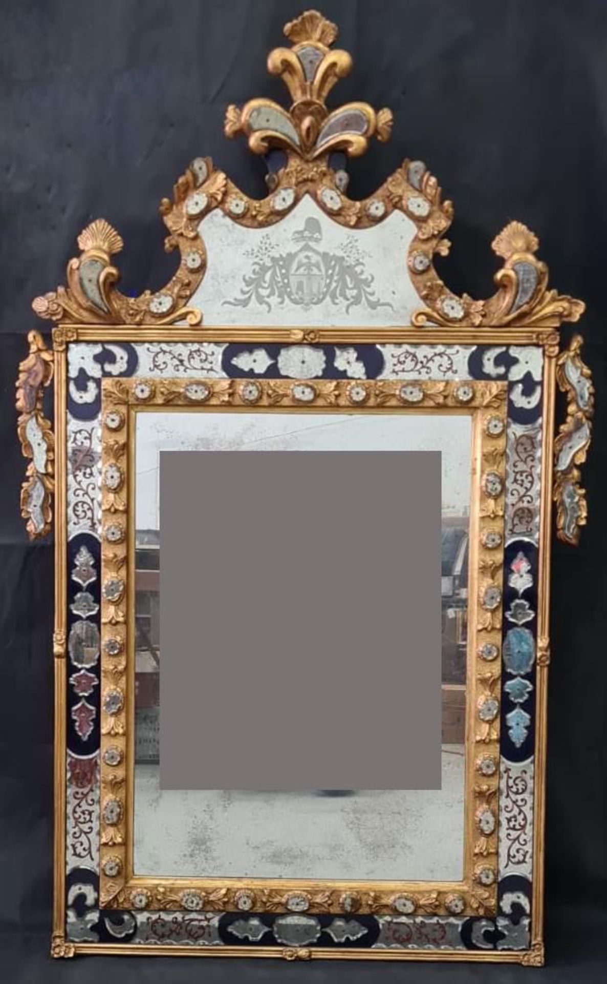 Prächtiger venezianischer Spiegel, 19. Jahrhundert