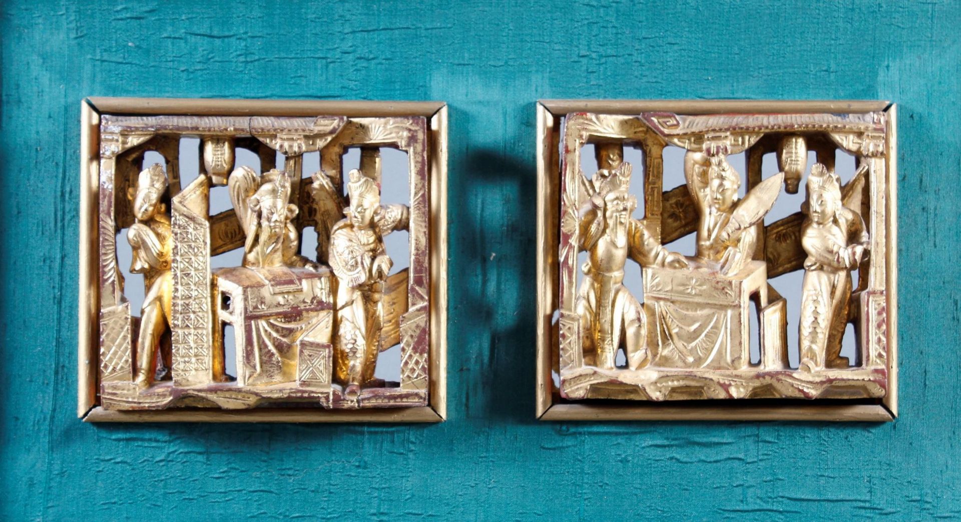 2 Holzskulpturen / Holzpaneele China 1. Hälfte 20. Jahrhundert - Image 3 of 6