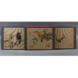 Drei Seidenmalereien mit Vogelmotiven, China Anfang 20. Jahrhundert