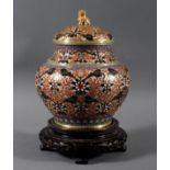 Cloisonnè Deckelgefäß, China um 1920/30