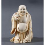 Glücksbuddha aus Elfenbein-China Anfang 20. Jahrhundert