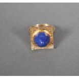 Damenring mit Lapislazuli, 14 Karat Gelbgold