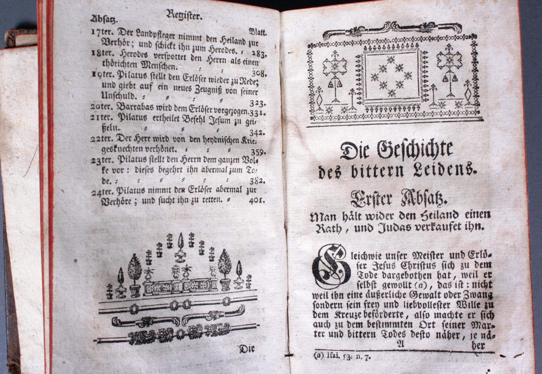 Religiöses Buch des 18. Jahrhundert. Leiden und Sterben unsers Erlösers Jesu Christi - Image 4 of 9