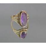 Damenring mit Amethyst, 14 Karat Gelbgold