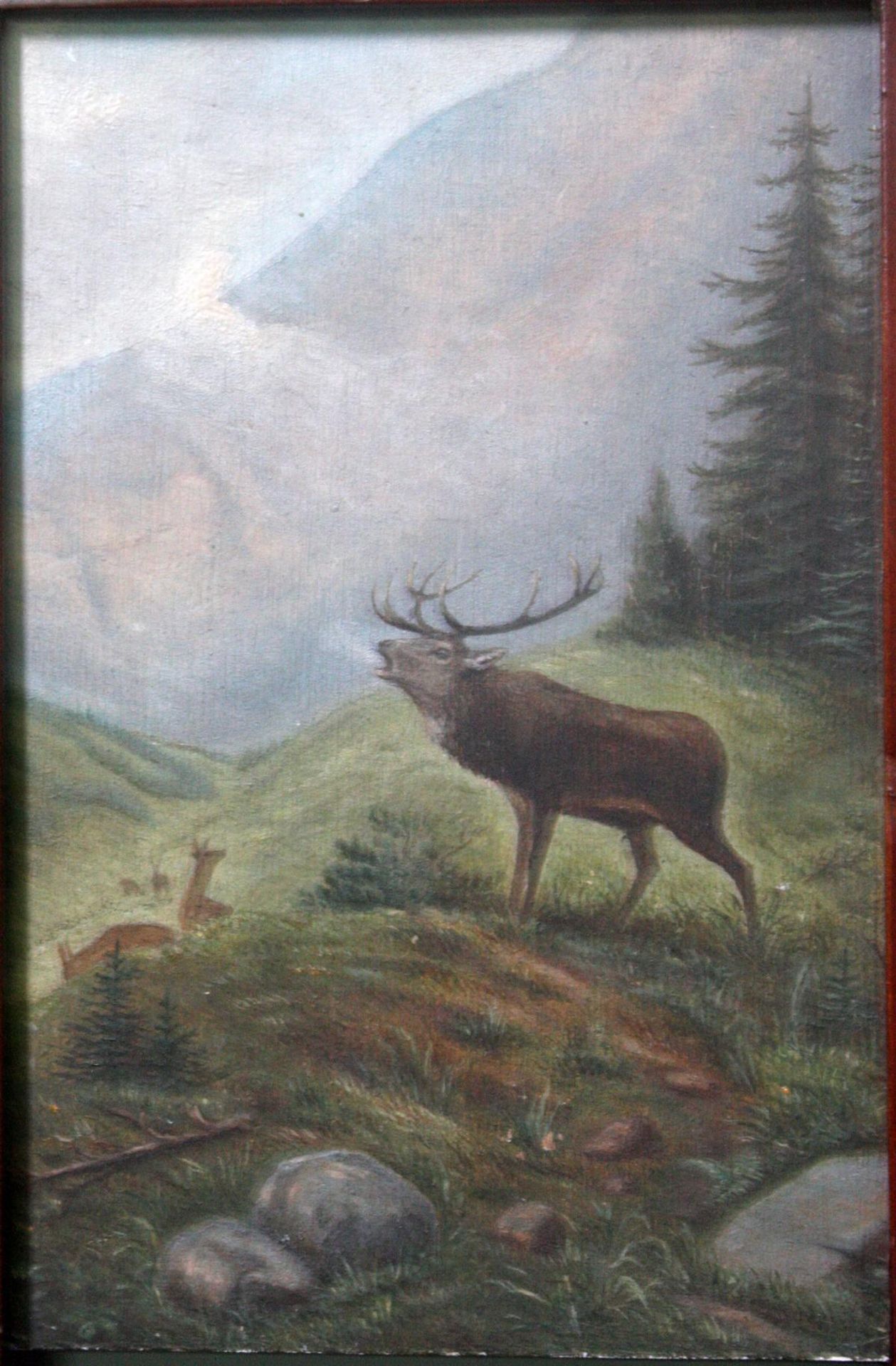2 Anonyme Gemälde, Landschafts- und Tier Darstellung um 1900 - Bild 4 aus 4