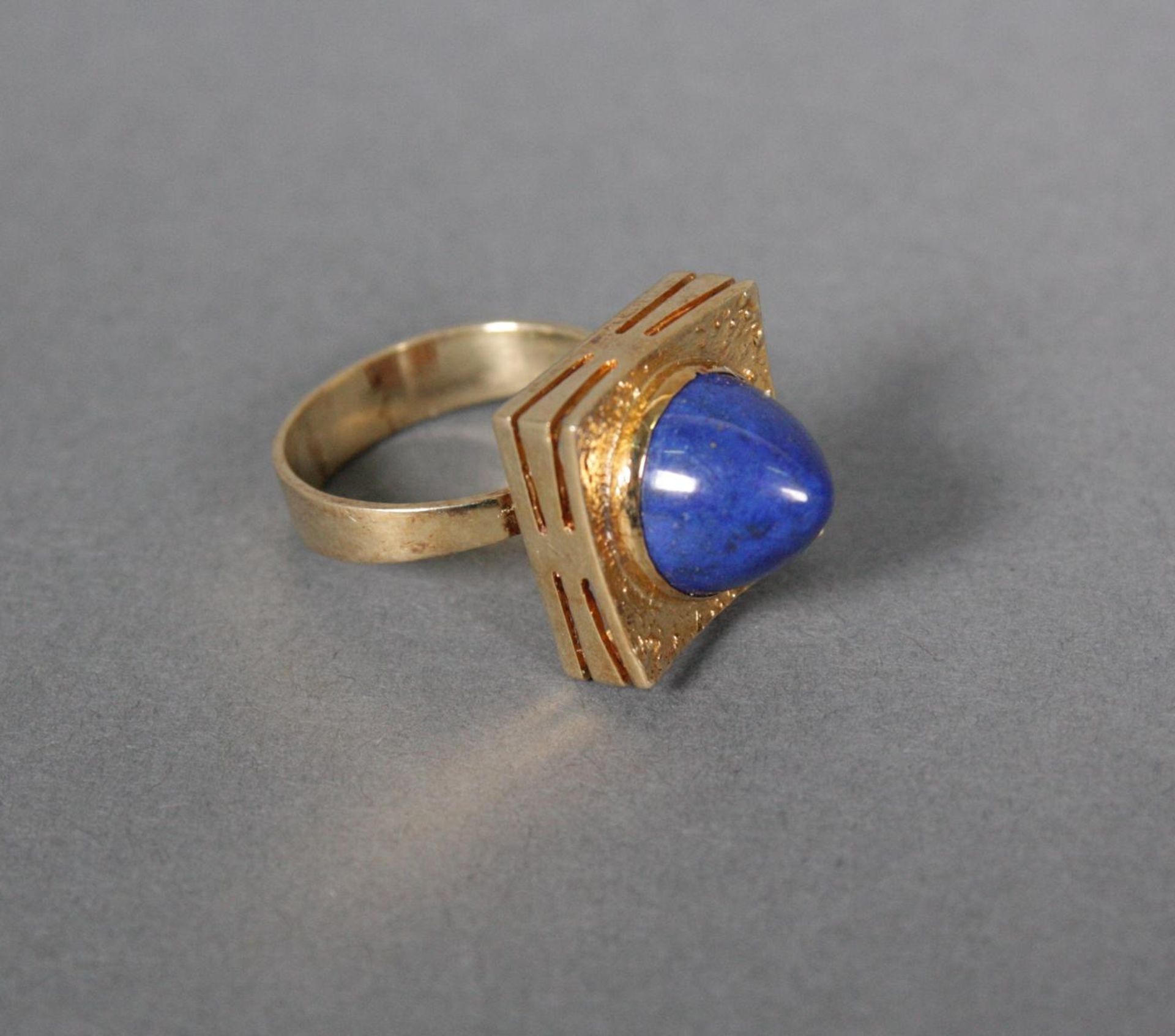 Damenring mit Lapislazuli, 14 Karat Gelbgold - Image 2 of 3