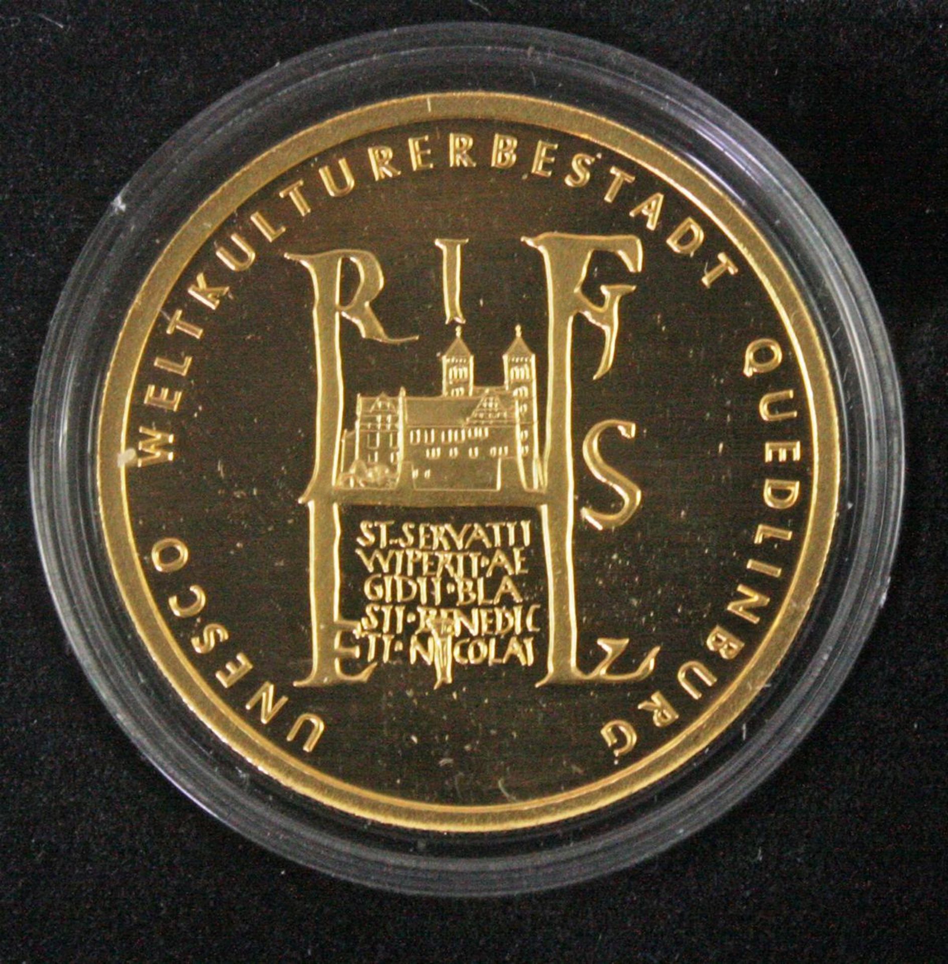 100 Euro Goldmünze 2003, UNESCO Weltkulturerbstadt Quedlinburg - Bild 2 aus 3