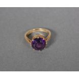 Damenring mit Amethyst, 14 Karat Gelbgold