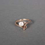 Ring mit Zirkonia, 14 Karat Gelbgold