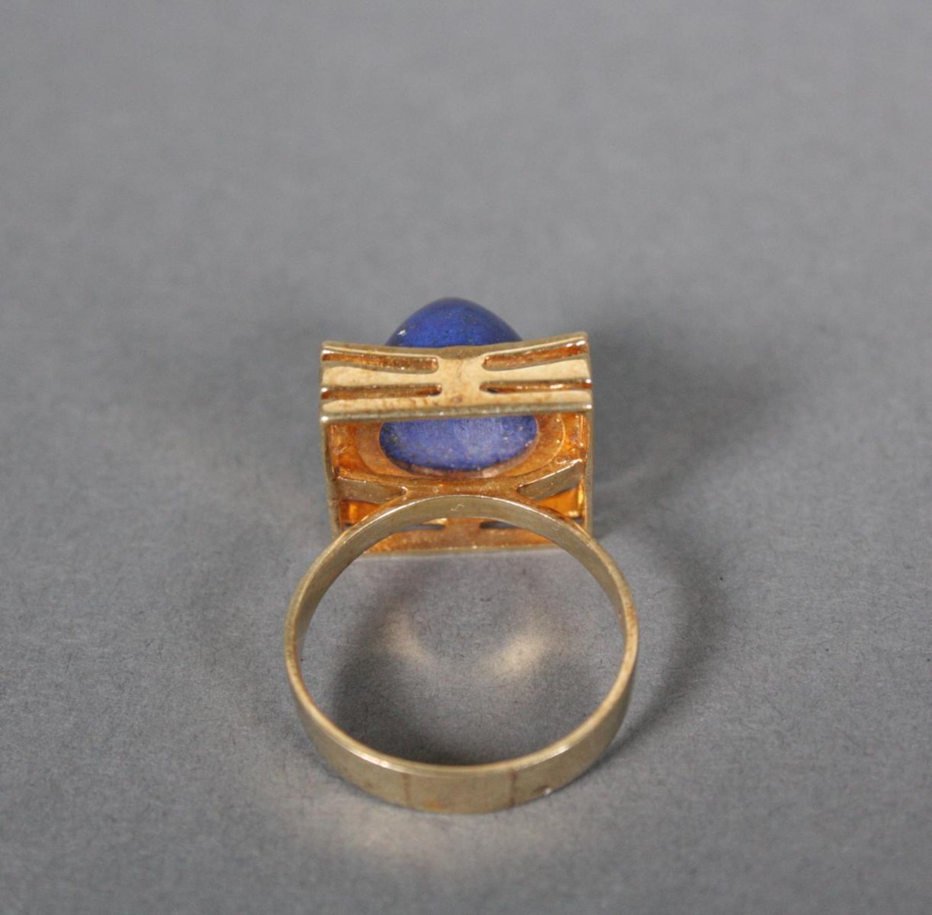 Damenring mit Lapislazuli, 14 Karat Gelbgold - Image 3 of 3