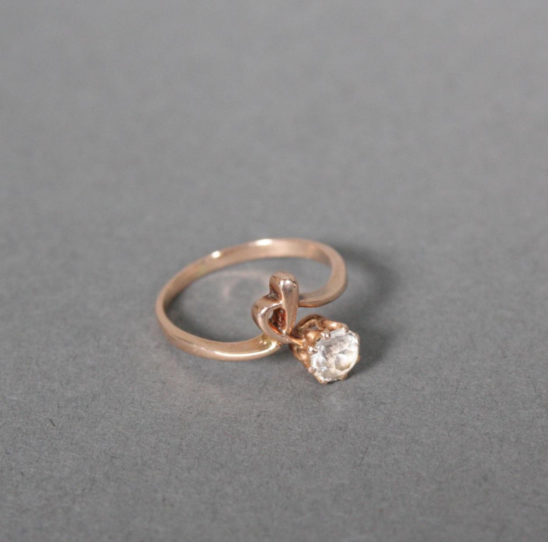 Ring mit Zirkonia, 14 Karat Gelbgold - Image 3 of 4