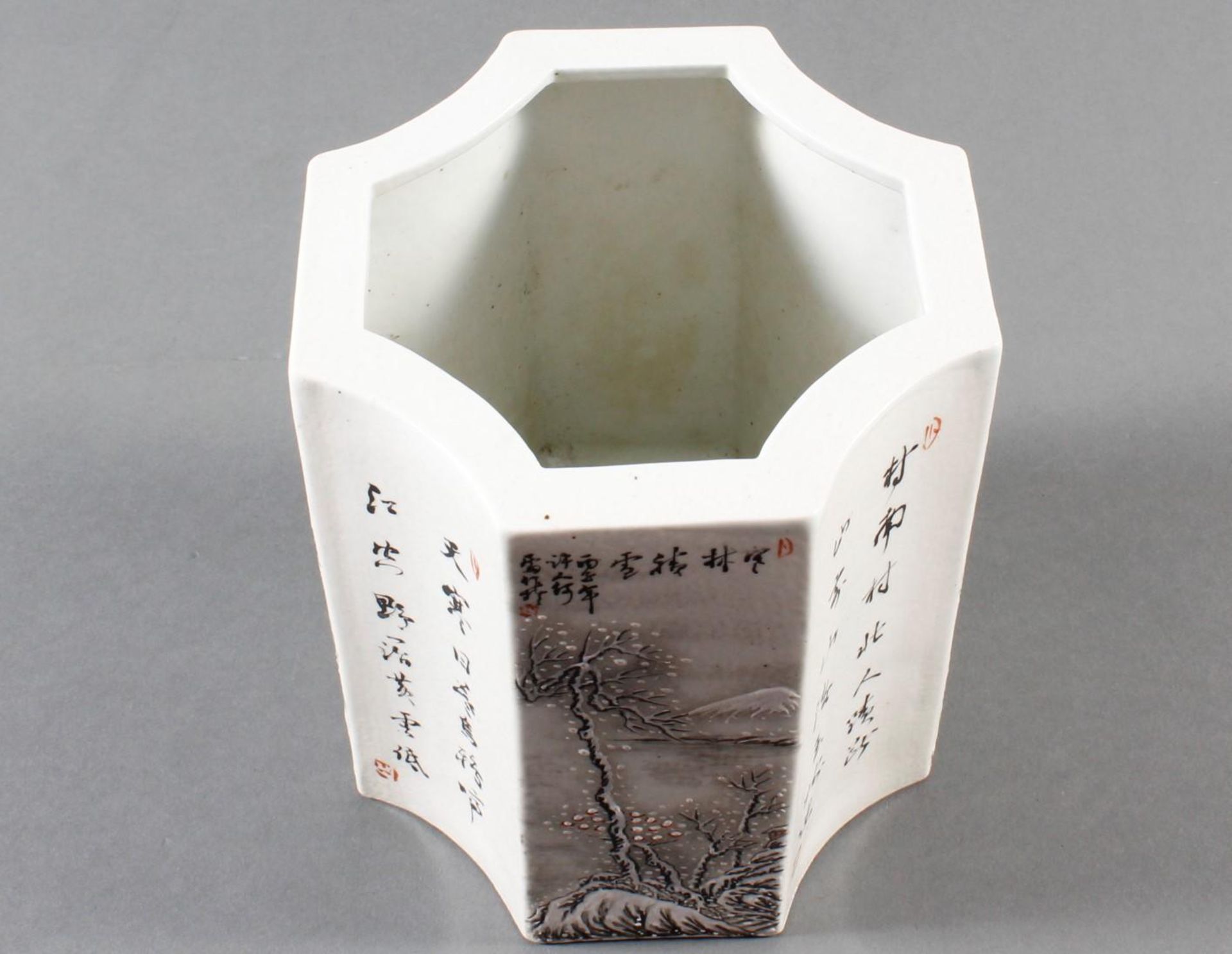 Porzellan-Pinselbehälter, China, Mitte 20. Jahrhundert - Image 13 of 15