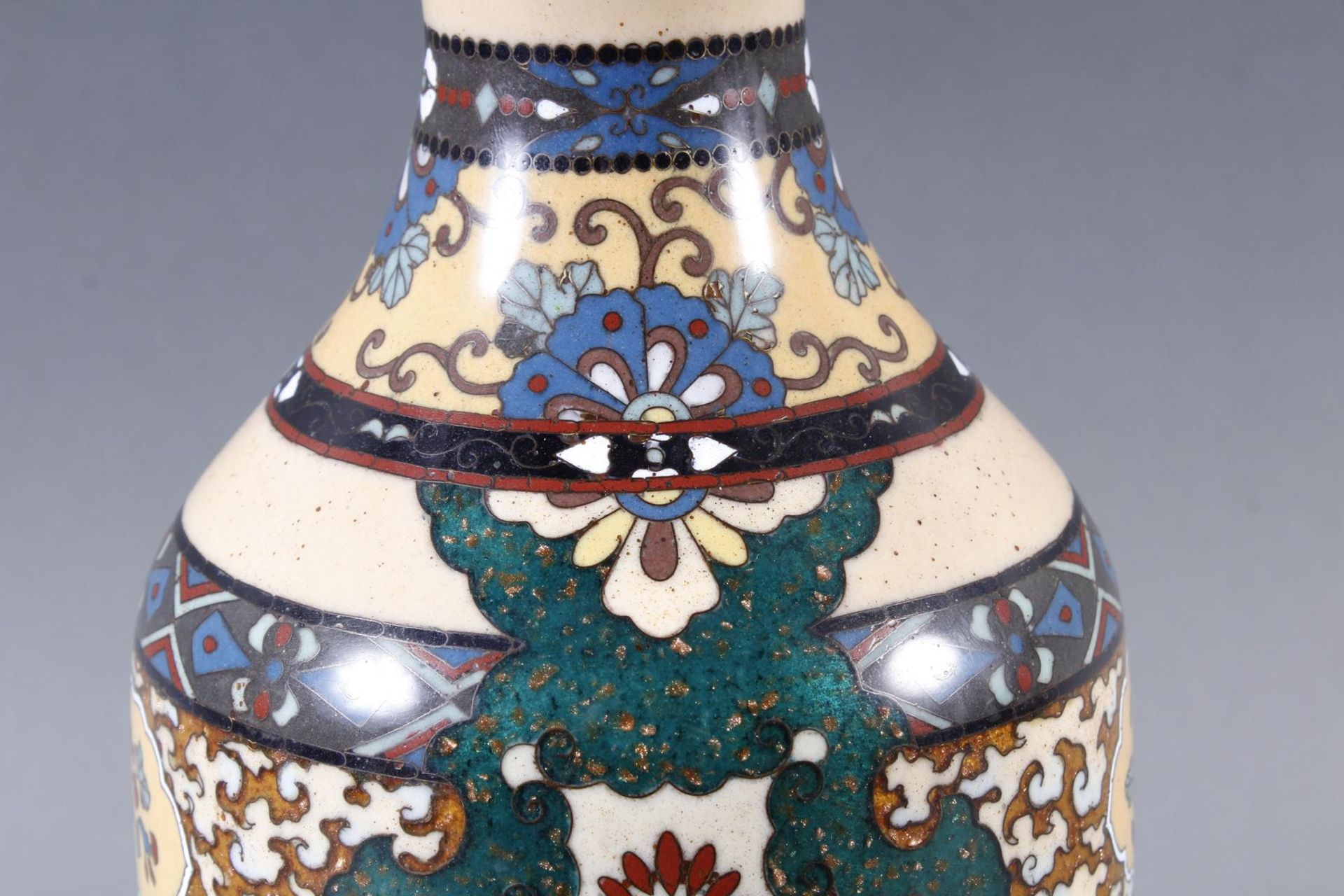 Cloisonné-Vase, Japan Meiji Periode - Bild 4 aus 9