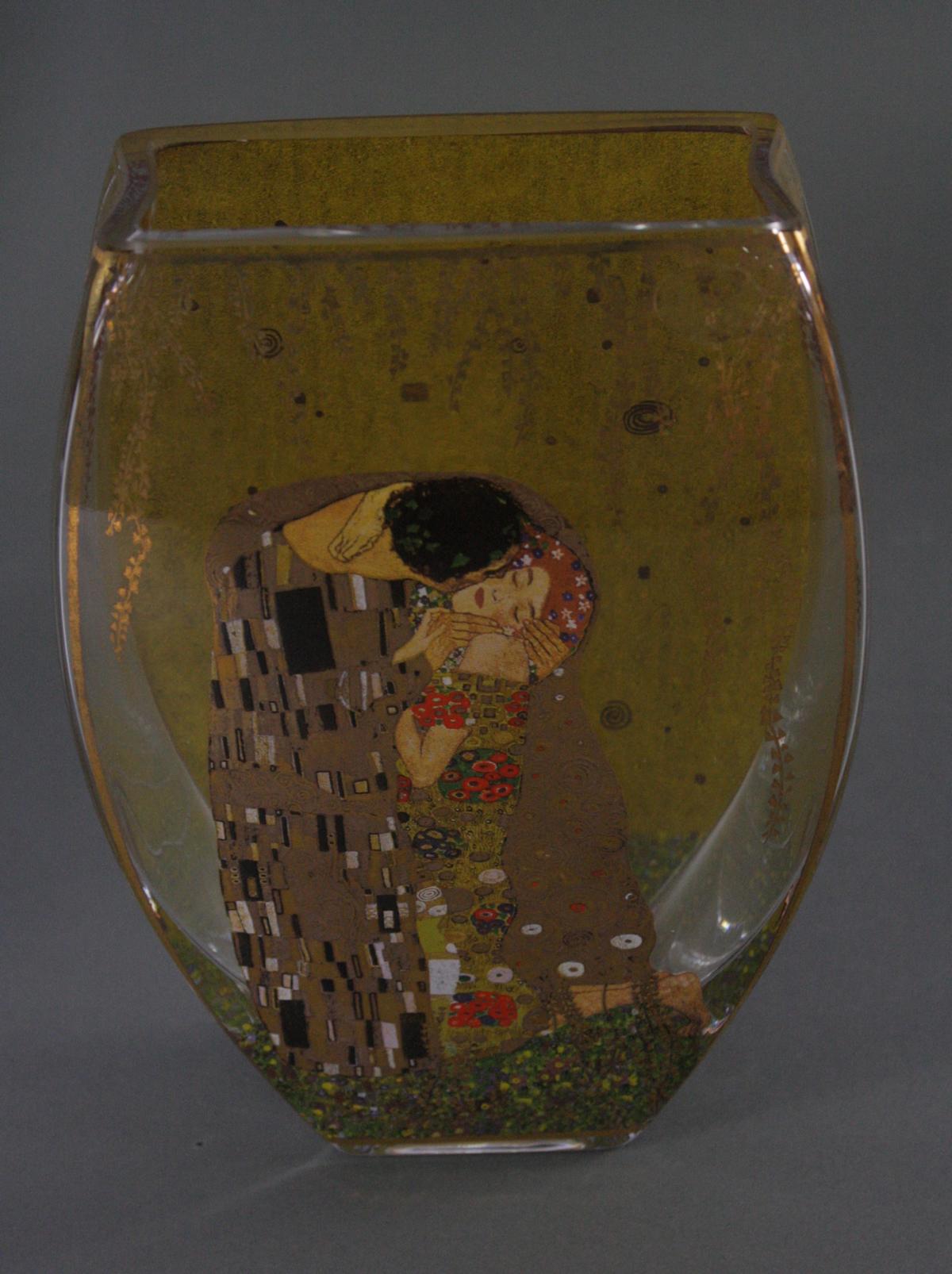Zwei Goebel Artis Orbis Gustav Klimt Vasen. Porzellan und Glas - Image 2 of 7