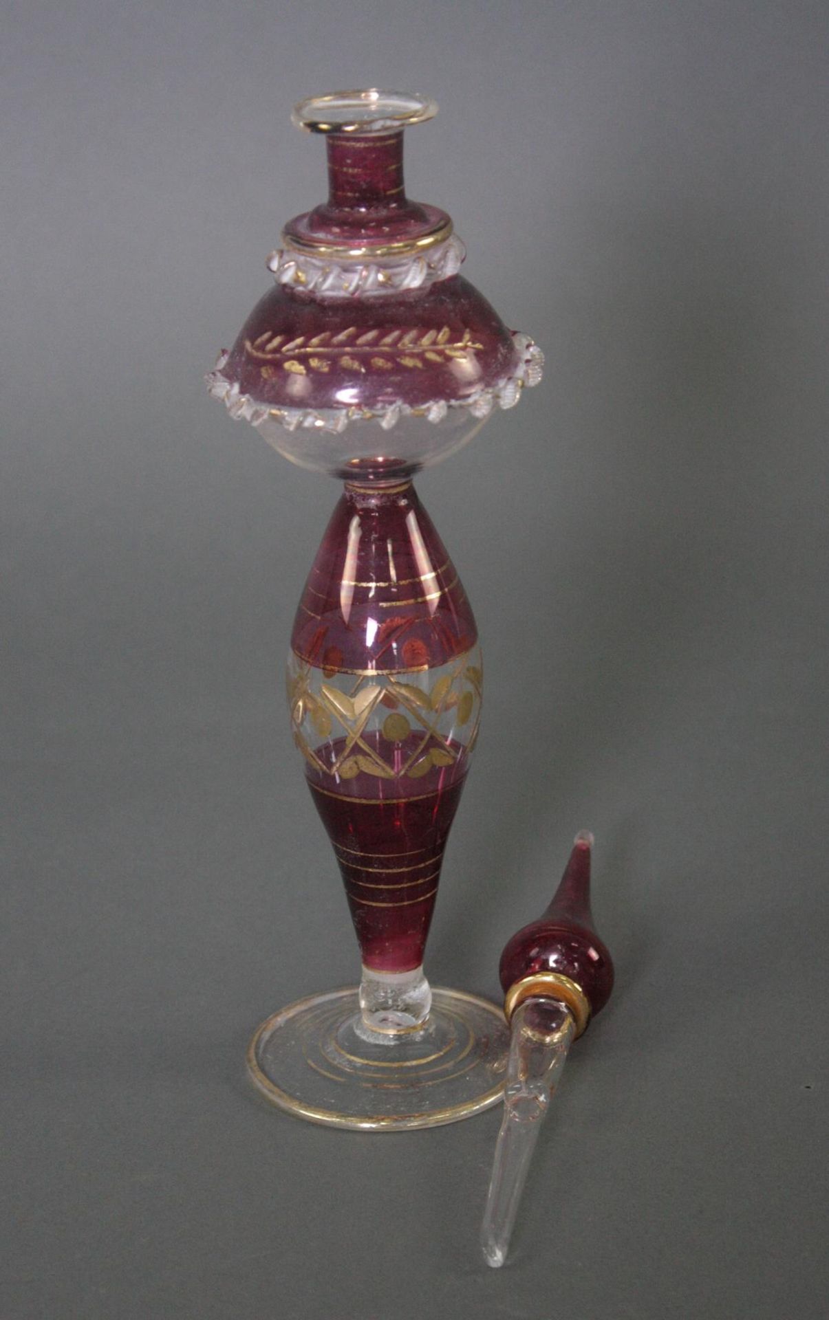 Glasflakon mit Stöpsel, Biedermeier - Bild 4 aus 4