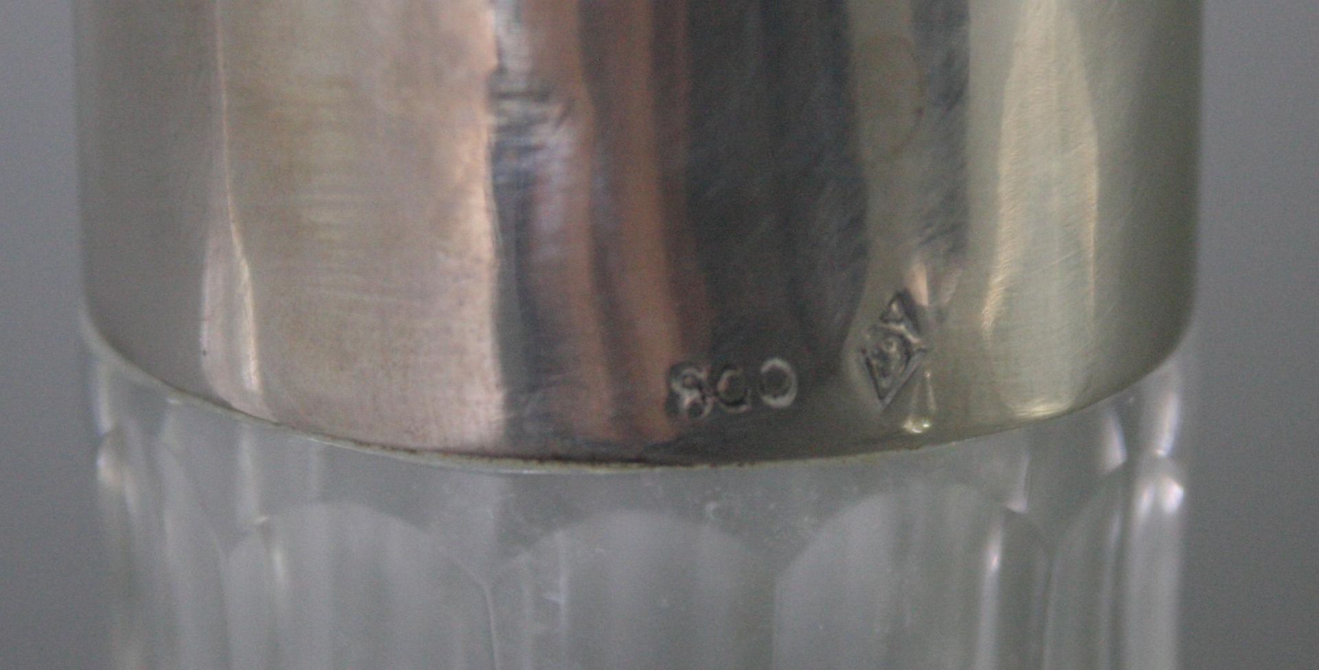 3 Teile Kristall mit Silbermontur. Karaffe, Schale und Vase - Image 4 of 5